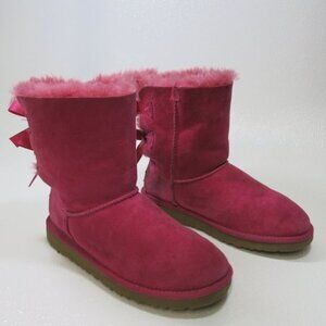 UGG Bailey Bow Classic Short Winter Boots Shoes Australia Footwear Kids Sz 4